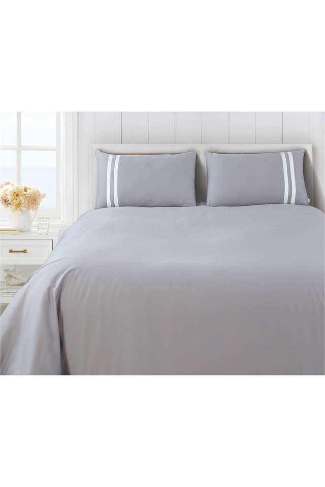 Botanic-Cotton-550-TC-Double-Bed-Super-King-Size-Double-Bedsheets-with-2-Pillow-Covers-(108-x-108-Inch)---Steel-Grey