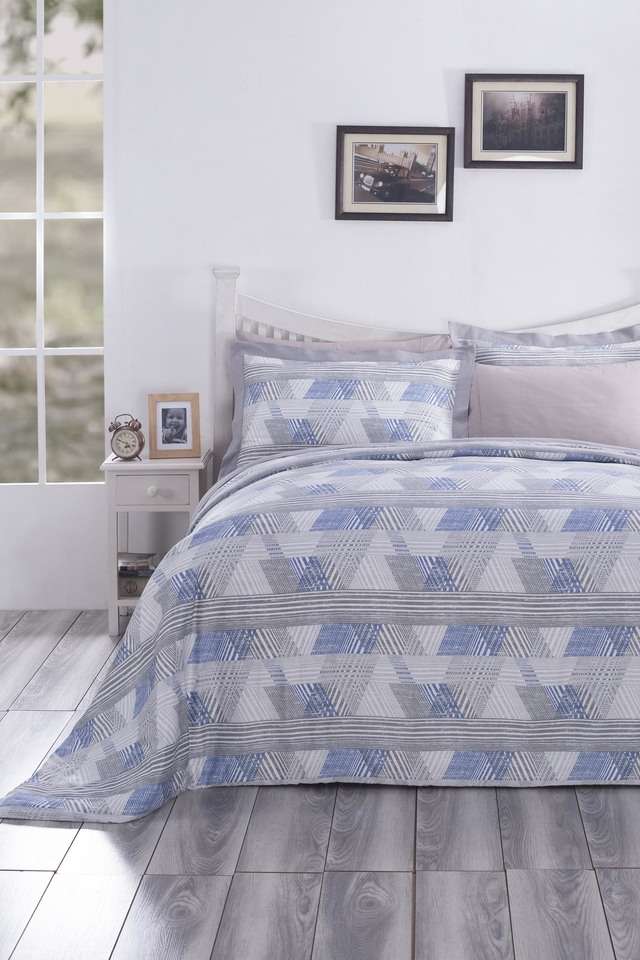 Hues-PBS-Nomad-Scuplt-Maximus-210-TC-Cotton-Blue-Print-King-Duvet-Cover-With-2-Pillow-Case