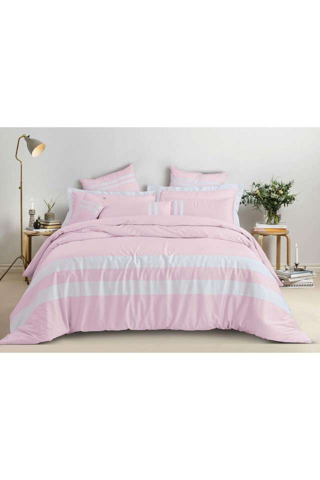 Botanic-Cotton-550-Thread-Count-King-Size-Quilt-Cover-with-Corner-Loops-And-Openable-Zipper-(90-x-108-Inches)---Pink