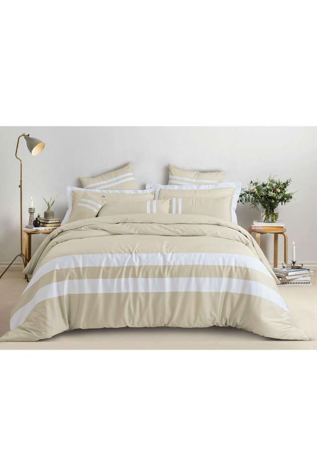 Botanic-Cotton-550-Thread-Count-King-Size-Quilt-Cover-with-Corner-Loops-And-Openable-Zipper-(90-x-108-Inches)---Gold