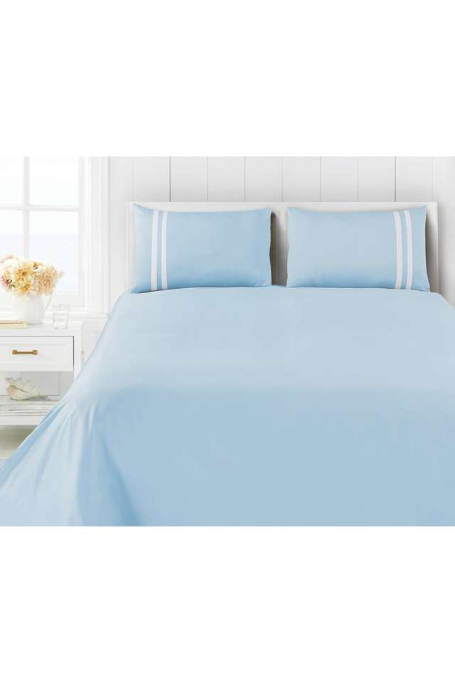 Botanic-550-TC-Cotton-2-PC-Throw-Pillows-Cover-18-x-27-Inches-for-Bed-and-Couch-Decorative-Pillow-Insert-(Sky-Blue)