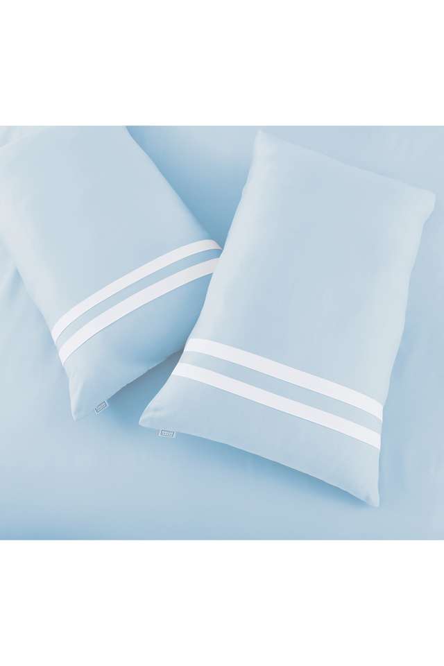 Botanic-550-TC-Cotton-2-PC-Throw-Pillows-Cover-18-x-27-Inches-for-Bed-and-Couch-Decorative-Pillow-Insert-(Sky-Blue)