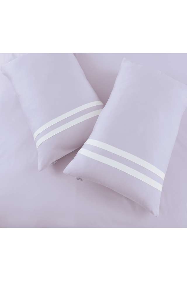 Botanic-550-TC-Cotton-2-PC-Throw-Pillows-Cover-18-x-27-Inches-for-Bed-and-Couch-Decorative-Pillow-Insert-(Lavender)