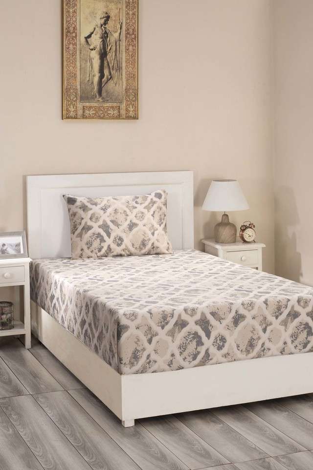 Hues-Nouveau-Tradition-Form-Replay-300-TC-Cotton-Neutral-Print-Single-Bed-Sheet-With-1-Pillow-Cover