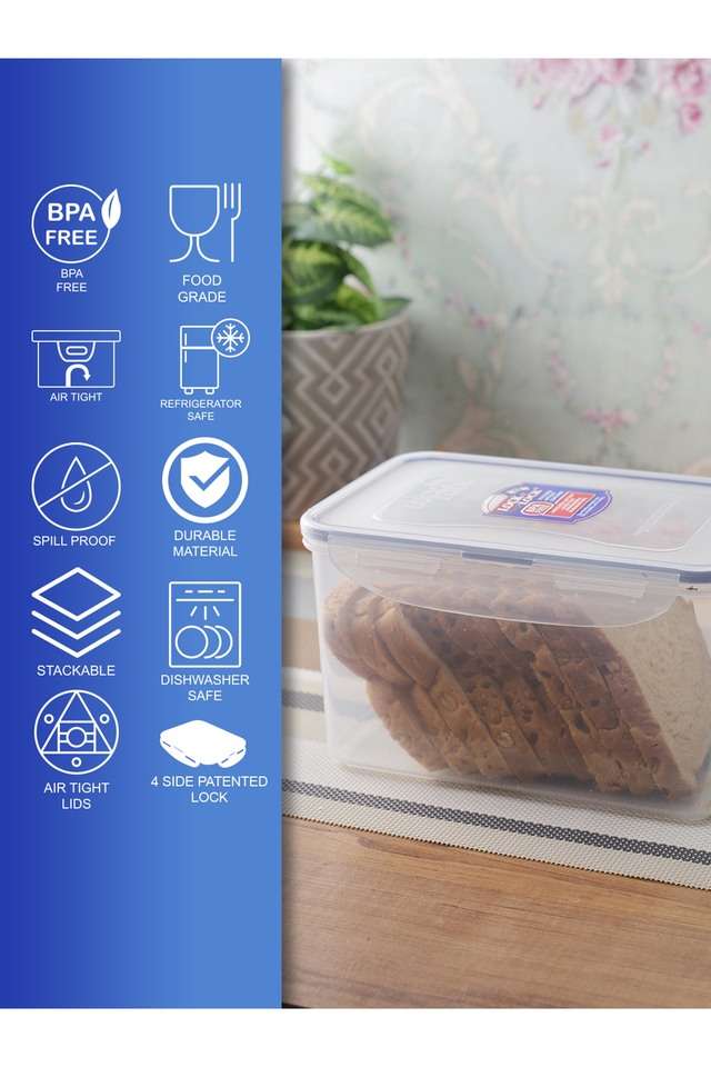 Classic-Rectangular-Plastic-Airtight-Food-Storage-Container-with-Leak-Proof-Lid---1.9-Litre---1-Piece---Transparent