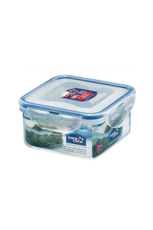 Classic-Square-Plastic-Airtight-Food-Storage-Container-with-Leak-Proof-Lid---420-ml---1-Piece---Transparent