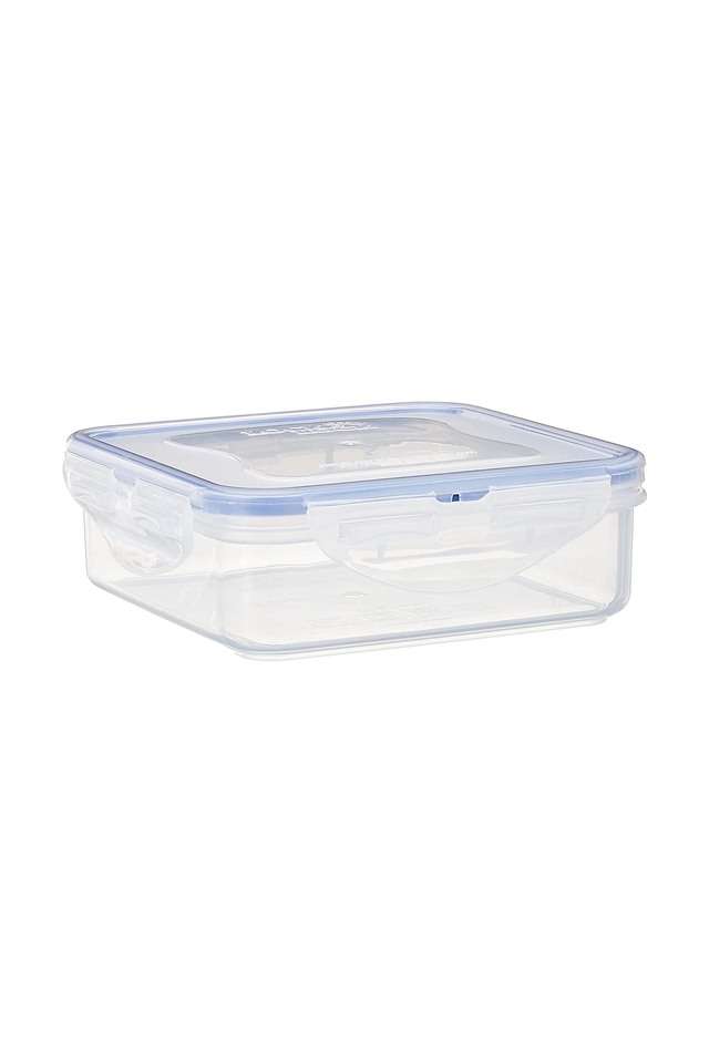 Classic-Square-Plastic-Airtight-Food-Storage-Container-with-Leak-Proof-Lid---430-ml---1-Piece---Transparent