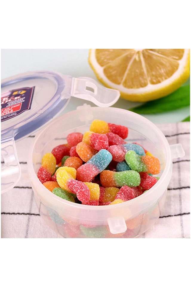 Classic-Round-Plastic-Airtight-Food-Storage-Container-with-Leak-Proof-Lid---100-ml---1-Piece---Transparent