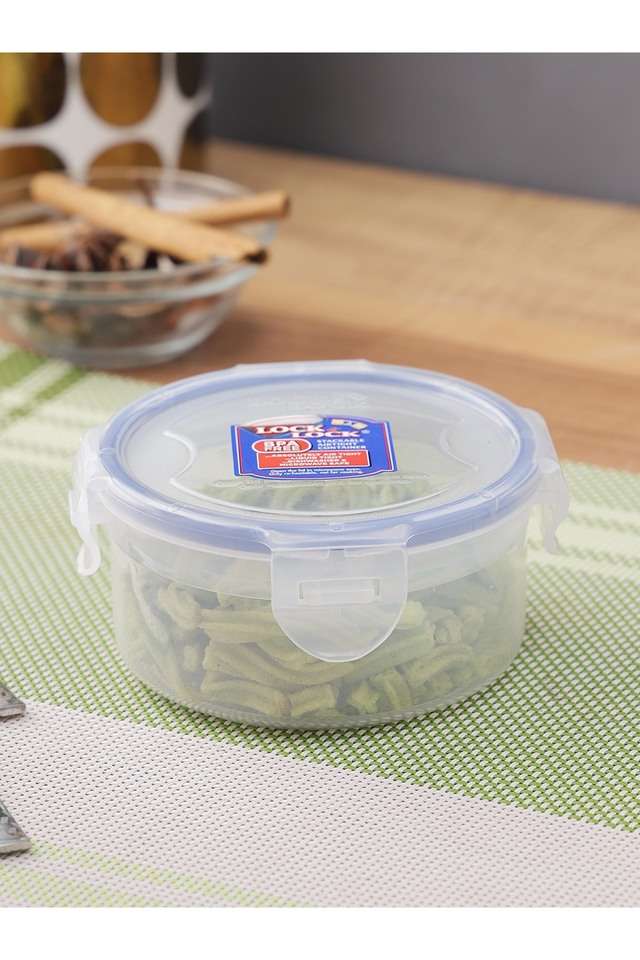 Classic-Round-Plastic-Airtight-Food-Storage-Container-with-Leak-Proof-Lid---300-ml---1-Piece---Transparent