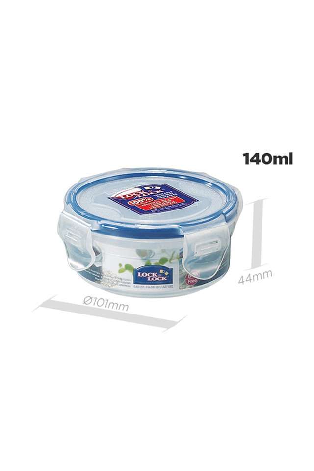 Classic-Round-Plastic-Airtight-Food-Storage-Container-with-Leak-Proof-Lid---140-ml---1-Piece---Transparent