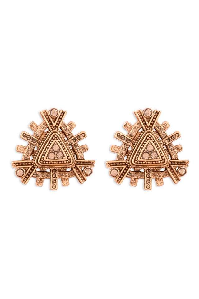 Stylish-Gold-Plated-Geometric-Stud-Earrings
