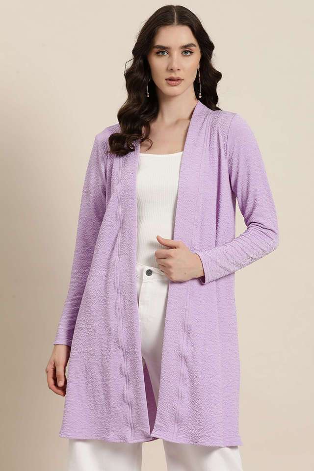 qurvii Solid V-Neck Cotton Women's Casual Wear Shrug-picture-38