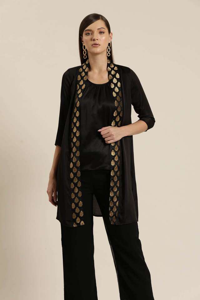 qurvii Solid V-Neck Silk Women's Festive Wear Shrug-picture-25