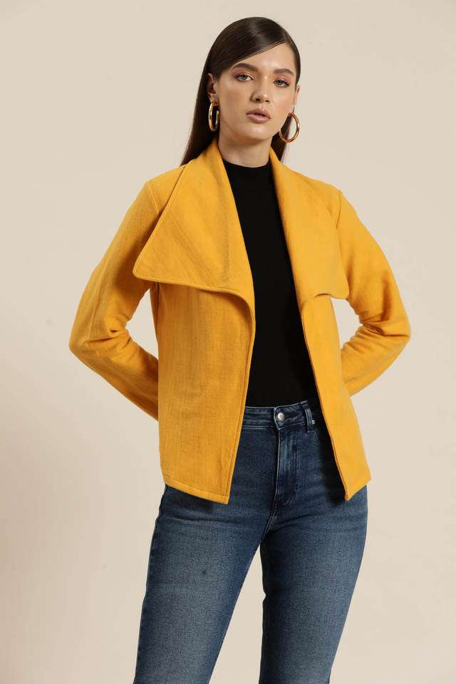 qurvii Solid Collared Suede Women's Casual Wear Jacket-picture-39