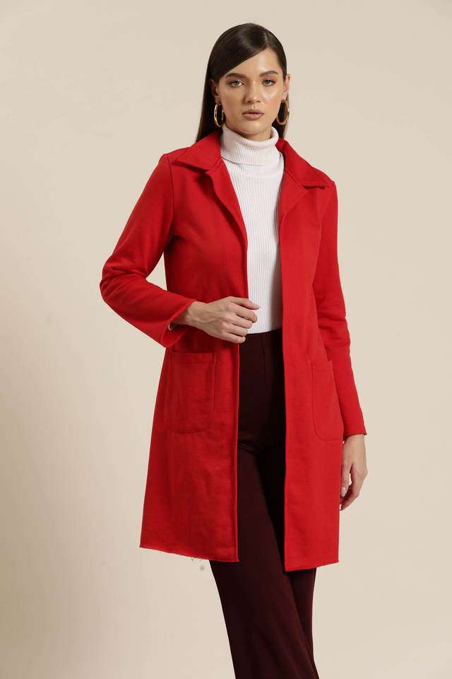 qurvii Solid Collared Suede Women's Casual Wear Jacket-picture-40