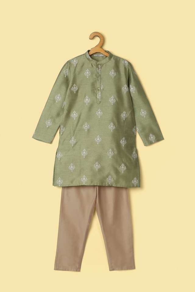 Solid-Silk-Regular-Fit-Boys-Kurta-Pant-Set