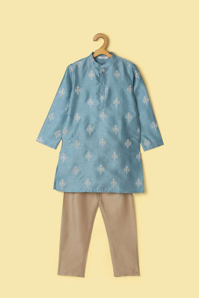 Solid-Silk-Regular-Fit-Boys-Kurta-Pant-Set