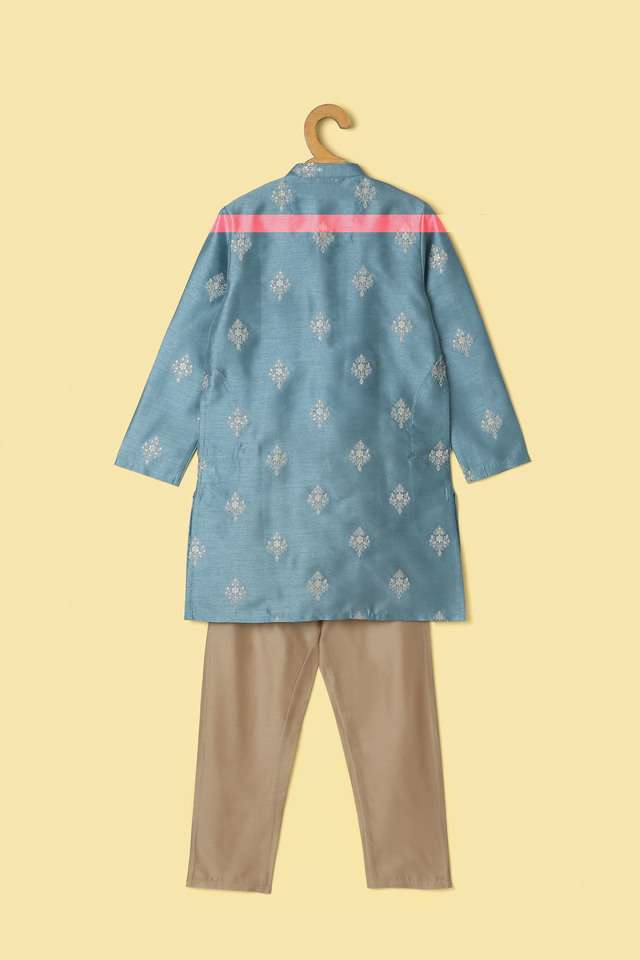 Solid-Silk-Regular-Fit-Boys-Kurta-Pant-Set