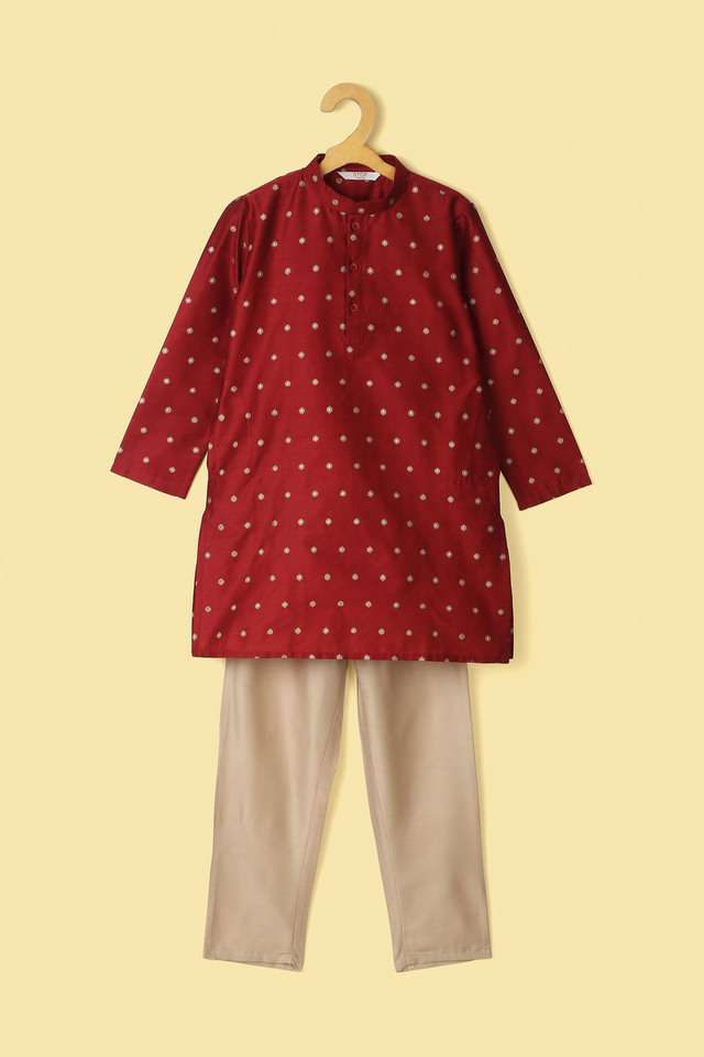 Solid-Chanderi-Regular-Fit-Boys-Kurta-Pant-Set