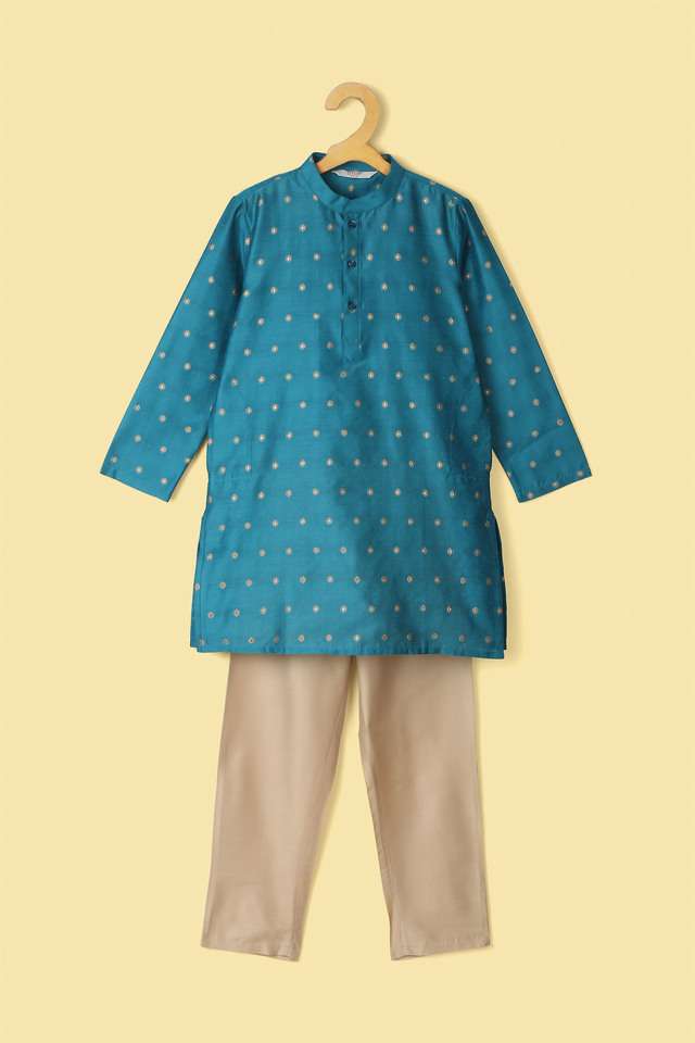 Solid-Chanderi-Regular-Fit-Boys-Kurta-Pant-Set