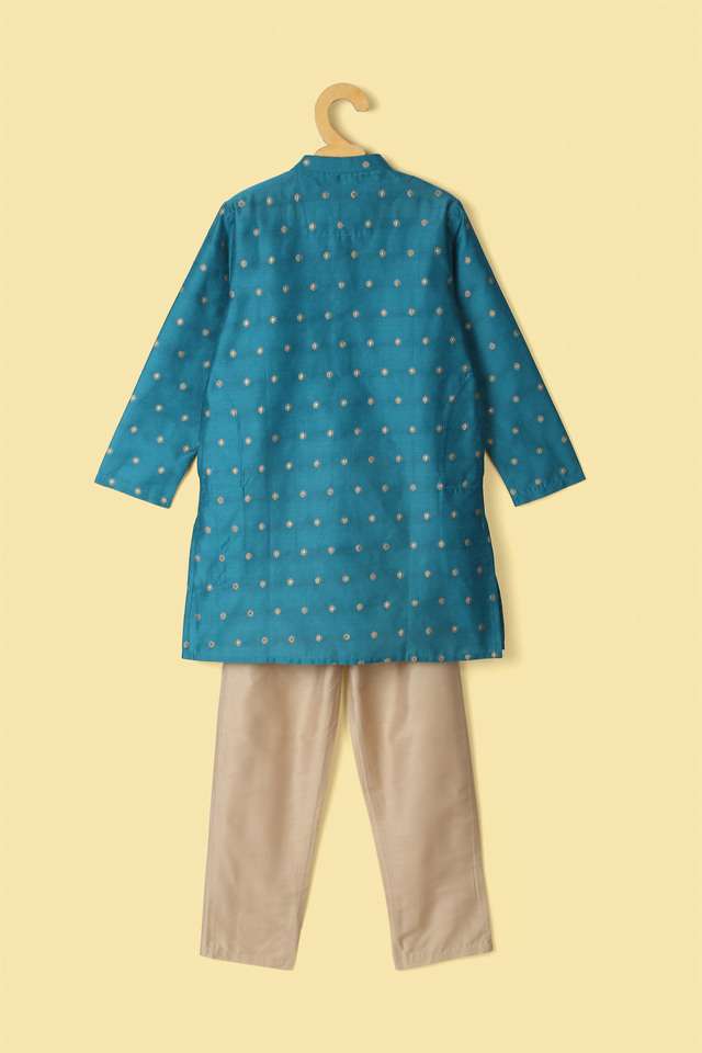 Solid-Chanderi-Regular-Fit-Boys-Kurta-Pant-Set