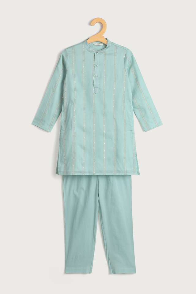 Solid-Blended-Regular-Fit-Boys-Kurta-Pyjama-Set