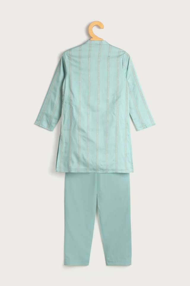 Solid-Blended-Regular-Fit-Boys-Kurta-Pyjama-Set