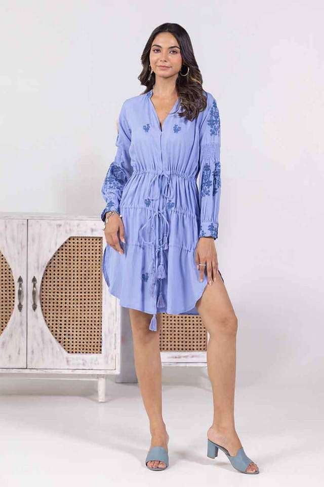 Embroidered Rayon Women Dress-image-7