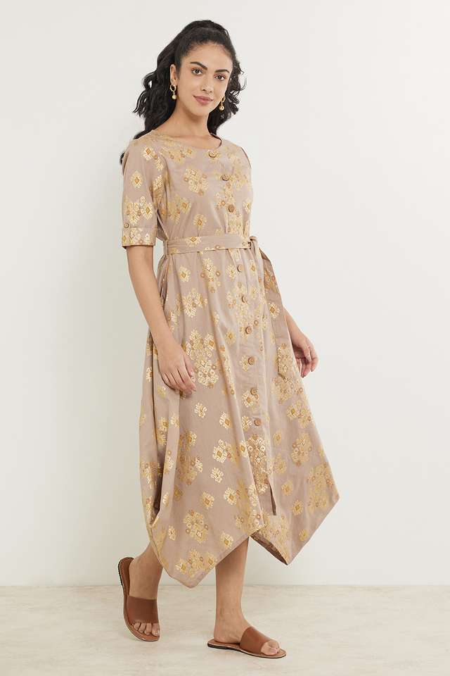 Printed-Cotton-Blend-Boat-Neck-Women-s-Ethnic-Dress