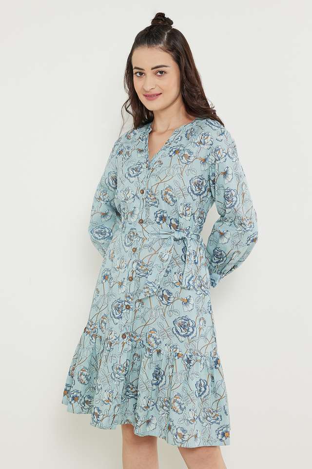 Printed-Cotton-Flex-Collar-Neck-Women-s-Ethnic-Dress