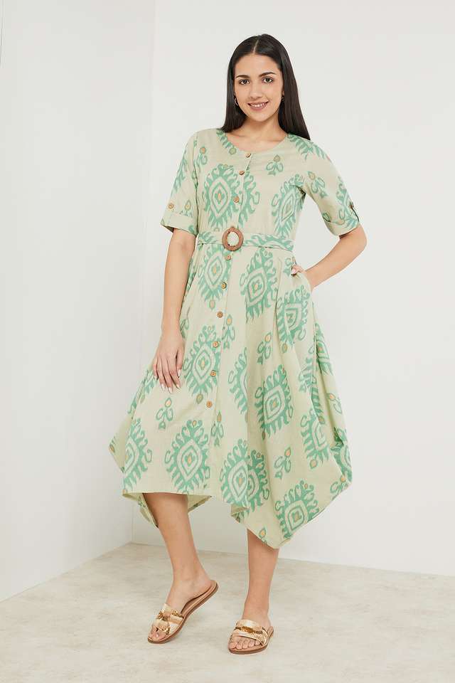 Printed-Cotton-Blend-Boat-Neck-Women-s-Ethnic-Dress