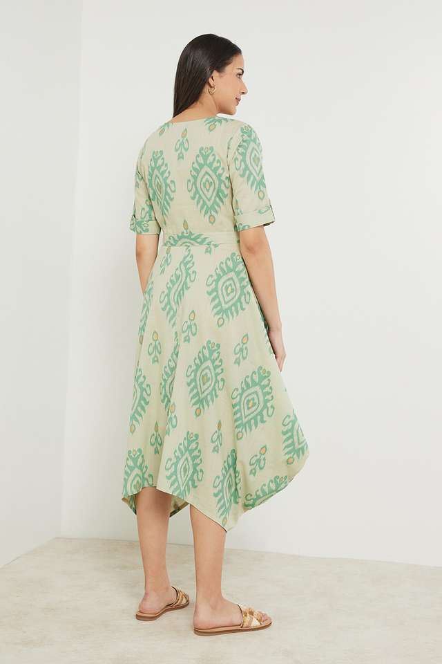 Printed-Cotton-Blend-Boat-Neck-Women-s-Ethnic-Dress