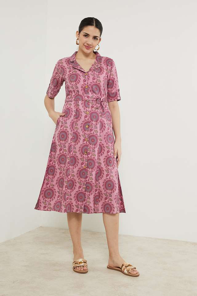 Printed-Rayon-Collar-Neck-Women-s-Ethnic-Dress