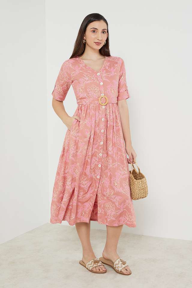 Printed-Rayon-V-Neck-Women-s-Ethnic-Dress