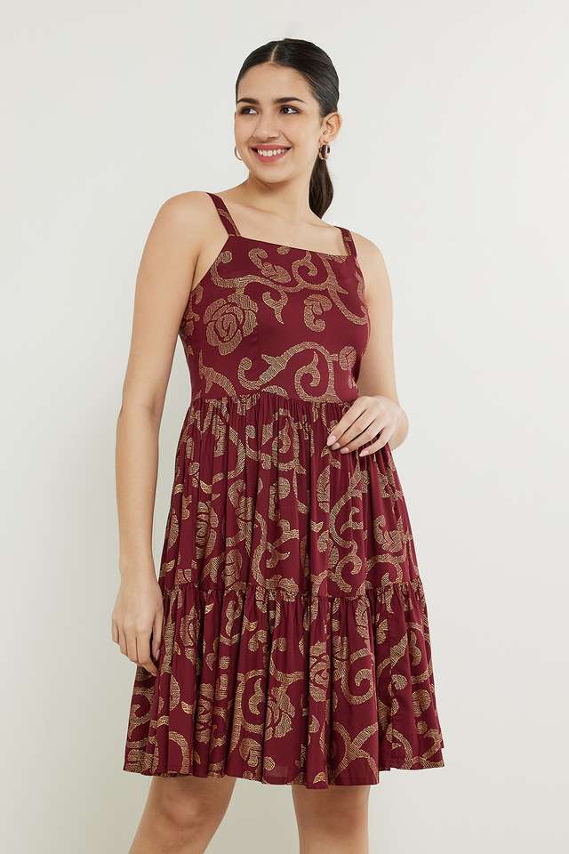 Printed-Rayon-Round-Neck-Women-s-Ethnic-Dress