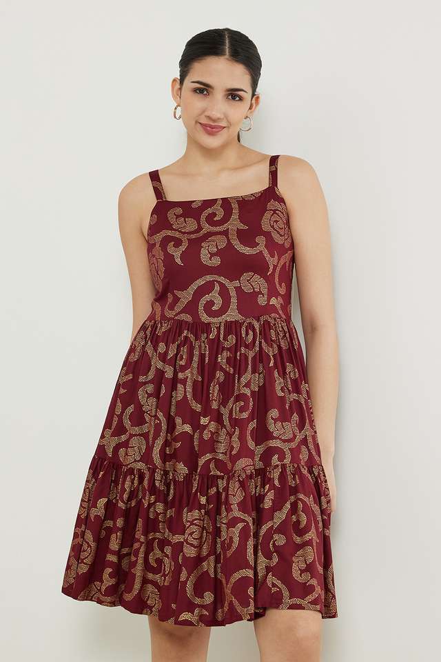 Printed-Rayon-Round-Neck-Women-s-Ethnic-Dress