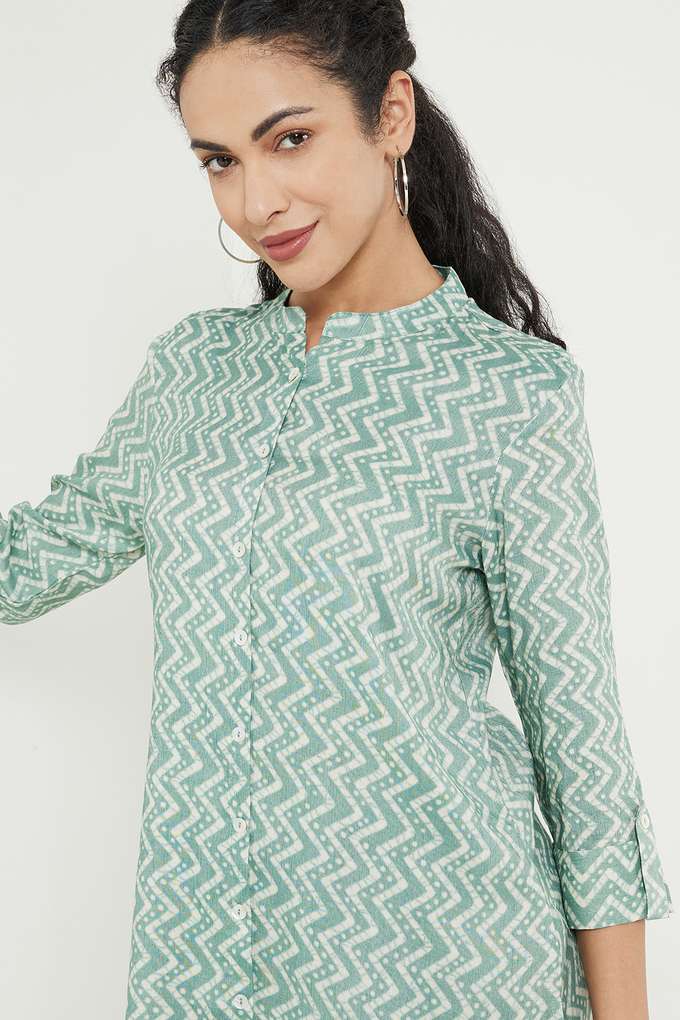 Printed-Viscose-Blend-Mandarin-Women-s-Tunic