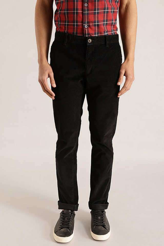 Solid-Cotton-Slim-Fit-Men-s-Casual-Trousers