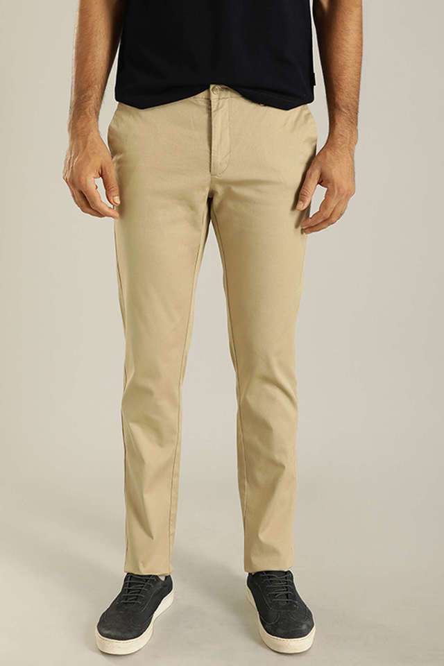 Solid-Cotton-Blend-Slim-Fit-Men-Casual-Wear-Trouser