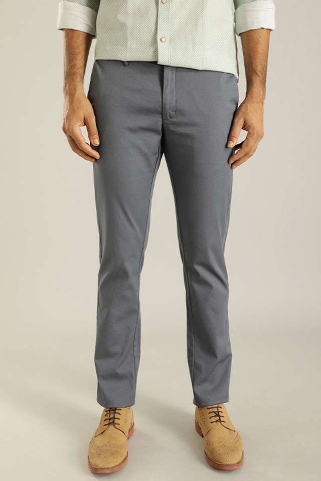 Solid-Cotton-Blend-Slim-Fit-Men-Casual-Wear-Trouser