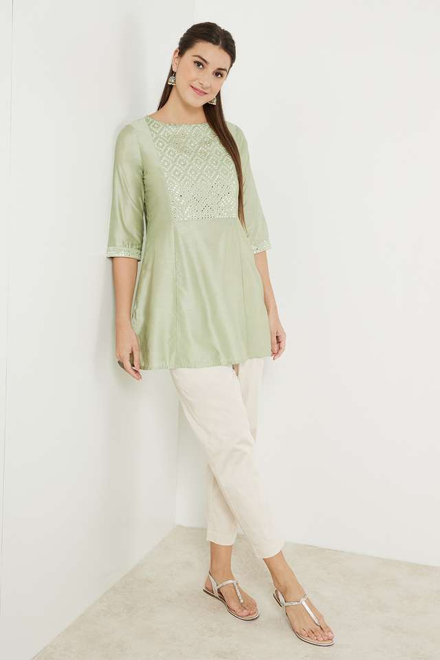 Embroidered-Rayon-Mandarin-Women-s-Tunic