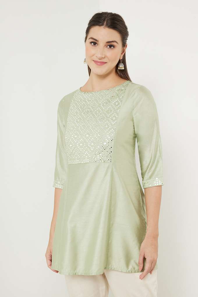 Embroidered-Rayon-Mandarin-Women-s-Tunic
