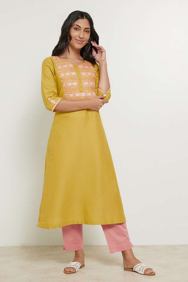 Solid-Flex-Round-Neck-Women-s-Kurta