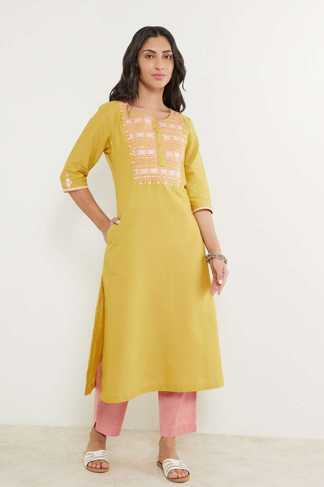 Solid-Flex-Round-Neck-Women-s-Kurta