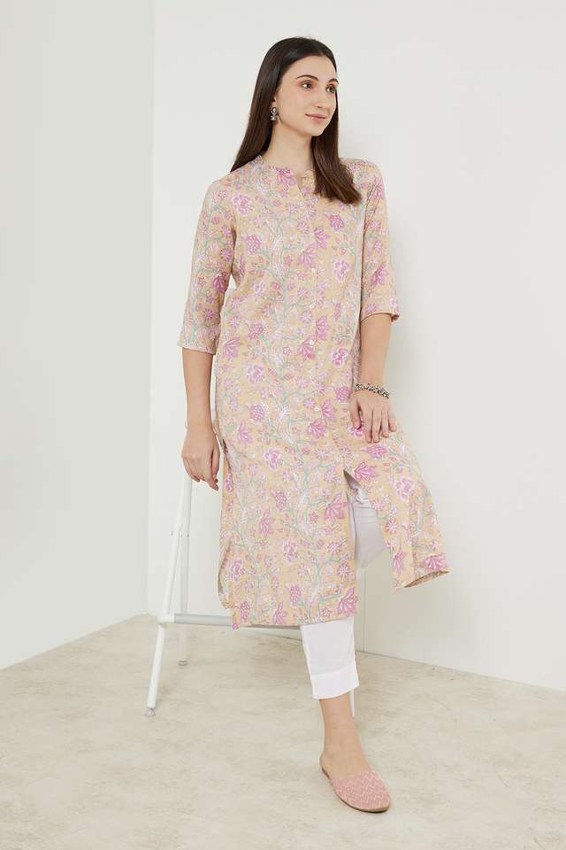 Printed-Rayon-Mandarin-Women-s-Straight-Kurta