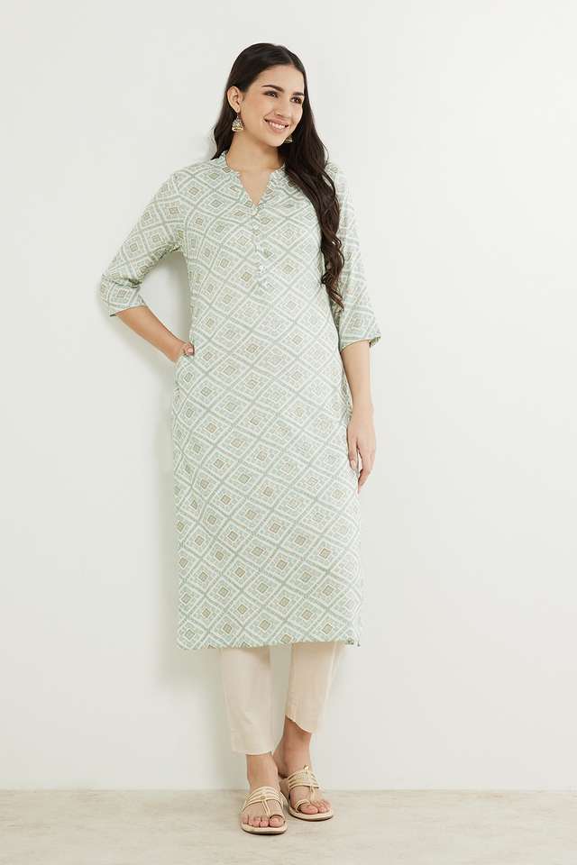 Printed-Rayon-Mandarin-Women-s-Kurta