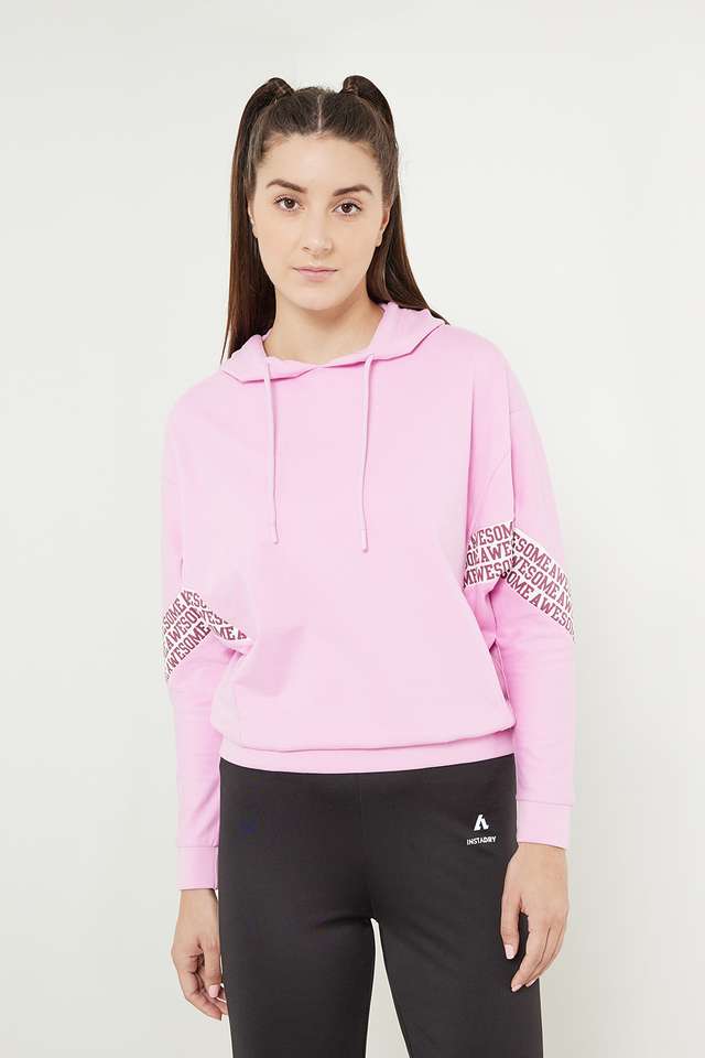 Typographic-Hooded-Cotton-Women-Sweatshirt