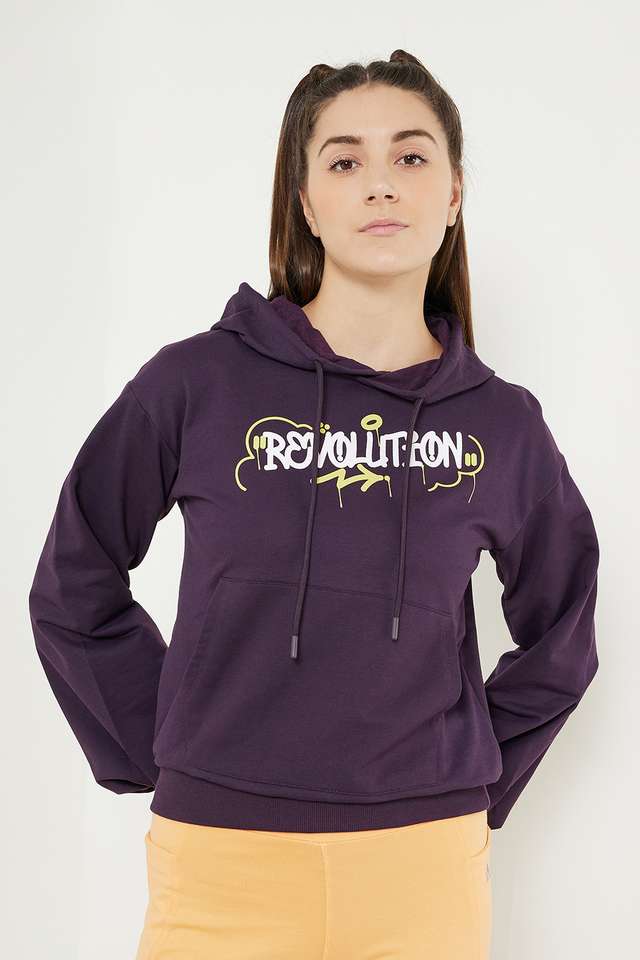 Typographic-Hooded-Cotton-Women-Sweatshirt