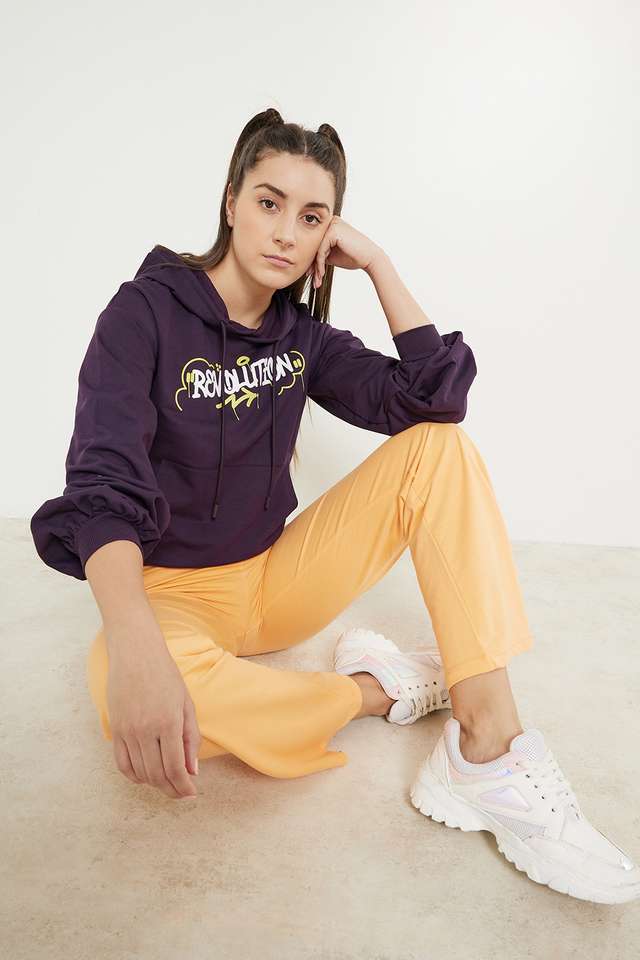 Typographic-Hooded-Cotton-Women-Sweatshirt