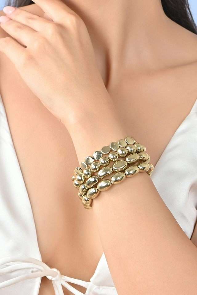 Multi-Strand-Gold-Toned-Beaded-Bracelet-for-Women